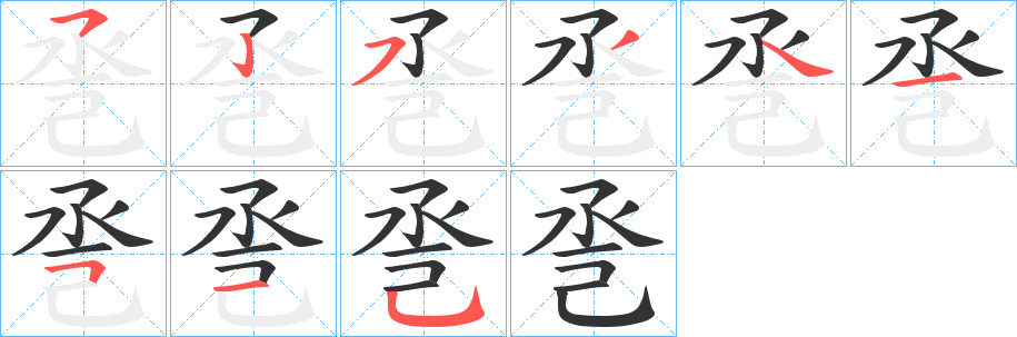 巹的笔顺分步演示