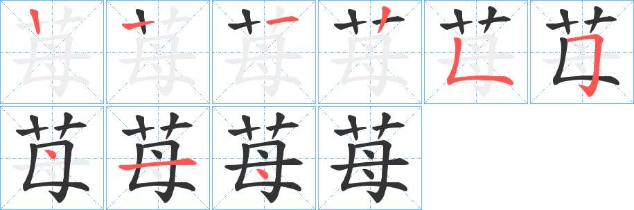 苺的笔顺分步演示