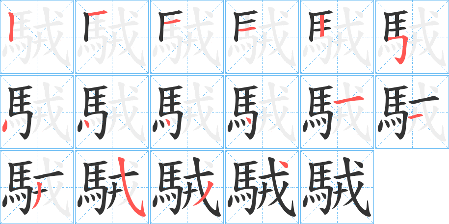 駥的笔顺分步演示