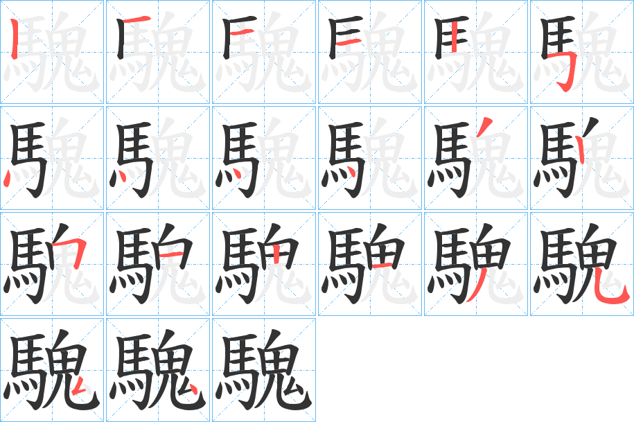 騩的笔顺分步演示