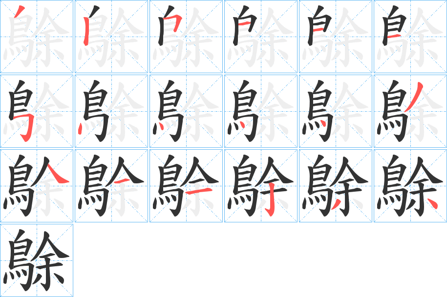 鵌的笔顺分步演示