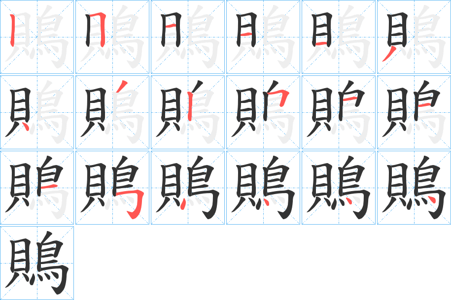 鵙的笔顺分步演示